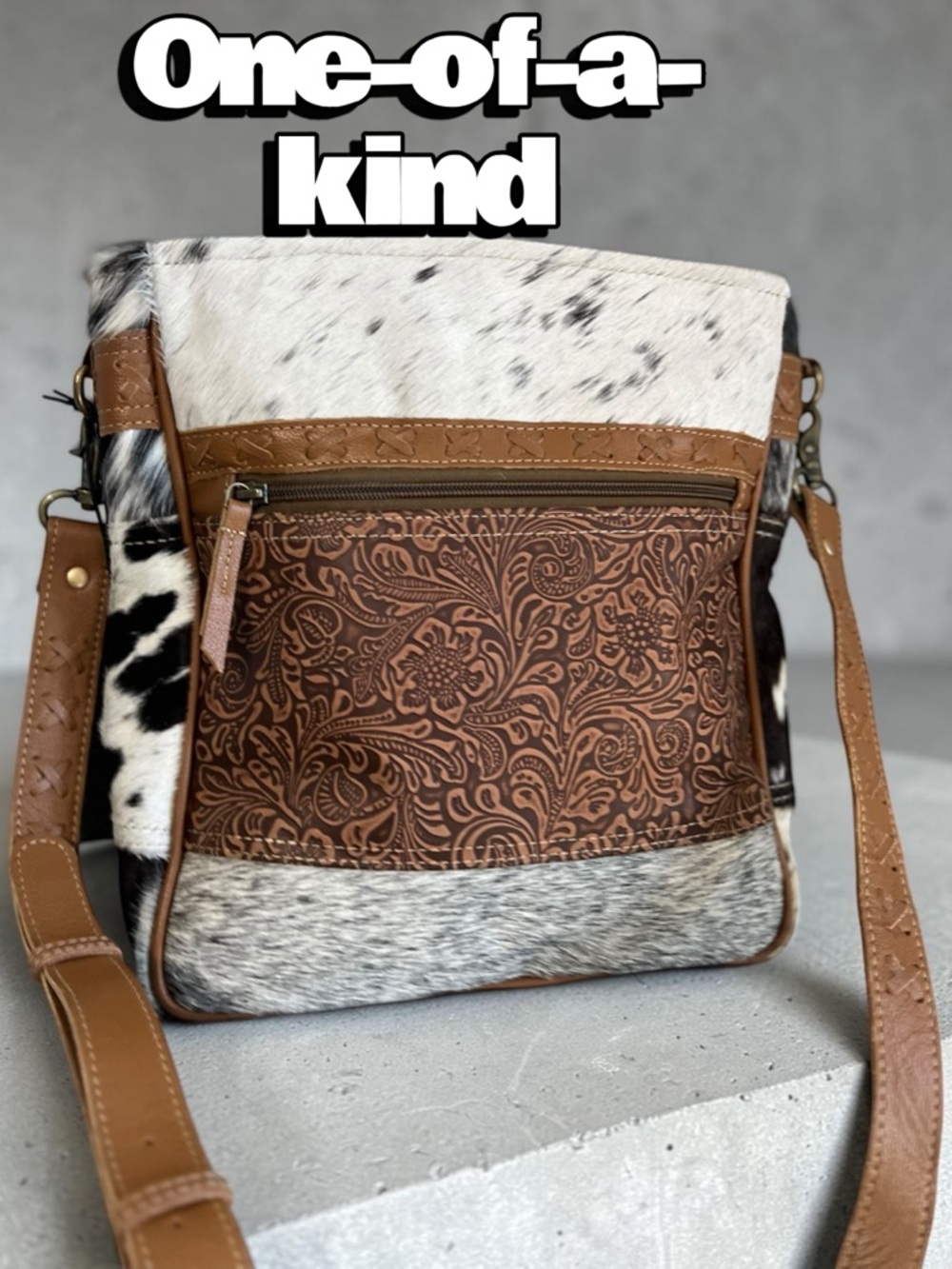 Myra Bag Purse Forester Junction Cowhide Tooled Leather Crossbody Conceal Carry - Picture 5 of 14